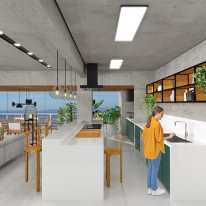 Cozinha. (Ar:Co – Arquitetura Cooperativa).