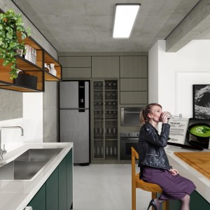Cozinha. (Ar:Co – Arquitetura Cooperativa).