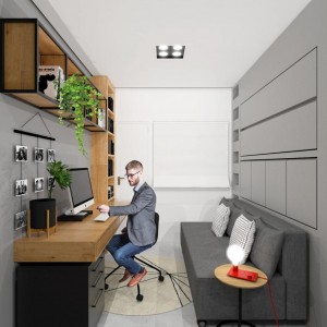Home Office / Hóspedes. (Ar:Co – Arquitetura Cooperativa).