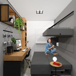 Home Office / Hóspedes. (Ar:Co – Arquitetura Cooperativa).