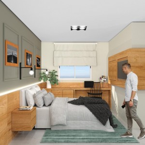 Suíte Casal. (Ar:Co – Arquitetura Cooperativa).