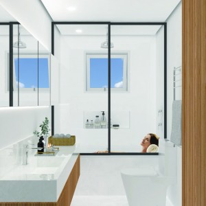 Banheiro Casal. (Ar:Co – Arquitetura Cooperativa).