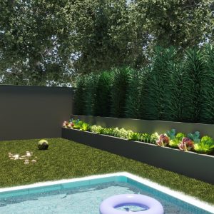 Piscina e Horta. (Ar:Co – Arquitetura Cooperativa).
