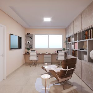 Vista do Home Office. (Ar:Co – Arquitetura Cooperativa).
