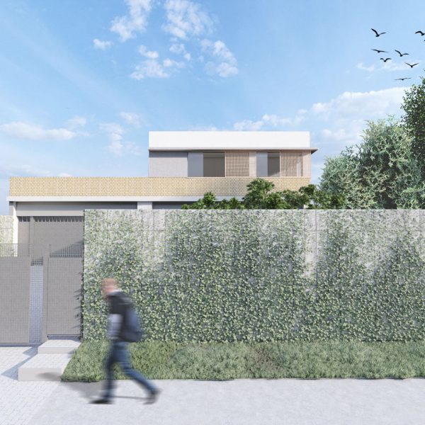 Fachada Frontal. (Ar:Co – Arquitetura Cooperativa).