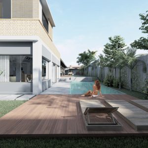 Deck Solarium / Piscina. (Ar:Co – Arquitetura Cooperativa).