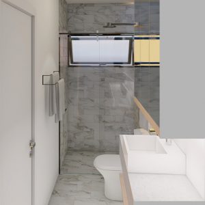 Banheiro 1. (Ar:Co – Arquitetura Cooperativa).