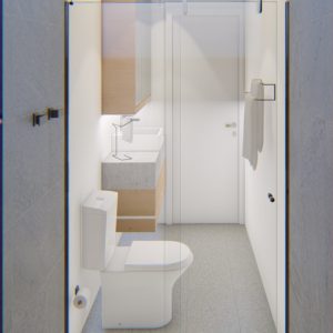 Banheiro 2. (Ar:Co – Arquitetura Cooperativa).