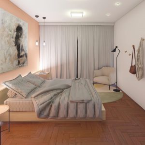 Suíte Principal. (Ar:Co – Arquitetura Cooperativa).