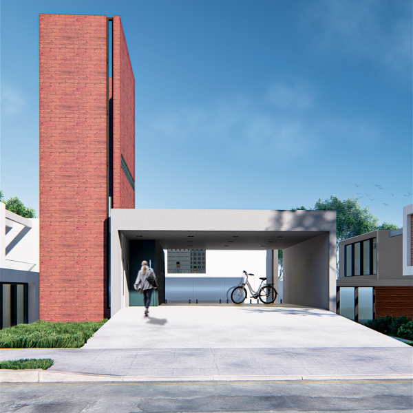 Fachada Frontal. (Ar:Co – Arquitetura Cooperativa).