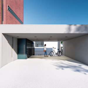 Fachada Frontal. (Ar:Co – Arquitetura Cooperativa).