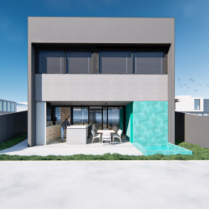 Fachada Posterior. (Ar:Co – Arquitetura Cooperativa).