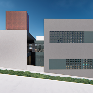 Fachada Lateral Direita. (Ar:Co – Arquitetura Cooperativa).