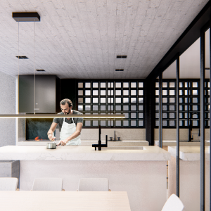 Cozinha. (Ar:Co – Arquitetura Cooperativa).