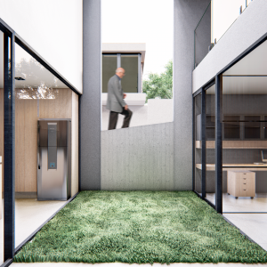 Pátio Interno / Jardim. (Ar:Co – Arquitetura Cooperativa).