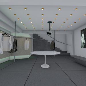 Loja nível térreo. (Ar:Co-Arquitetura Cooperativa).