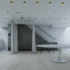 Loja primeiro pavimento. (Ar:Co-Arquitetura Cooperativa).