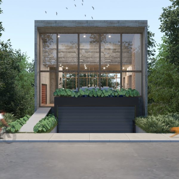 Fachada Frontal. (Ar:Co – Arquitetura Cooperativa).