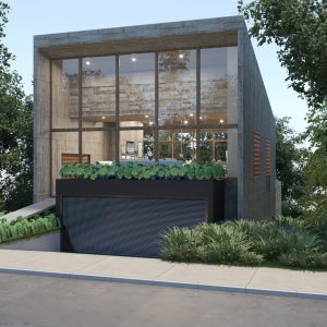 Fachada Frontal. (Ar:Co – Arquitetura Cooperativa).