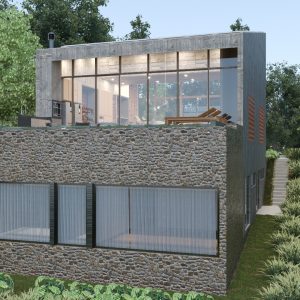 Fachada Posterior. (Ar:Co – Arquitetura Cooperativa).