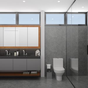 Banheiro da Suíte Principal. (Ar:Co – Arquitetura Cooperativa).