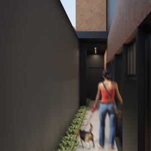 Corredor Lateral de Acesso a Casa. (Ar:Co – Arquitetura Cooperativa).