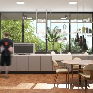 Cozinha. (Ar:Co – Arquitetura Cooperativa).