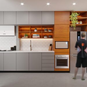 Cozinha. (Ar:Co – Arquitetura Cooperativa).