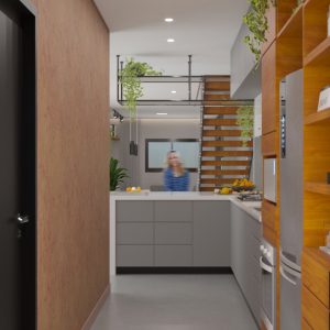 Cozinha. (Ar:Co – Arquitetura Cooperativa).