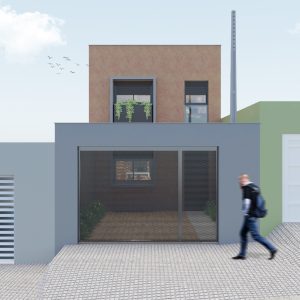 Fachada Frontal vista da Rua. (Ar:Co – Arquitetura Cooperativa).