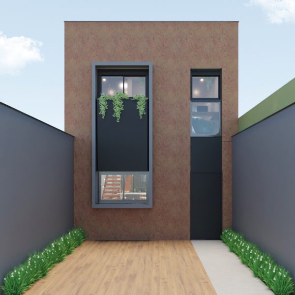 Fachada Frontal. (Ar:Co – Arquitetura Cooperativa).