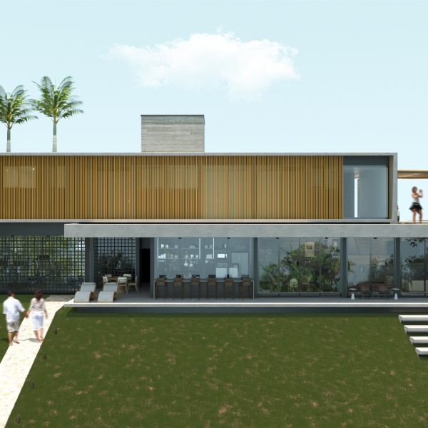 Fachada Posterior. (Ar:Co – Arquitetura Cooperativa).