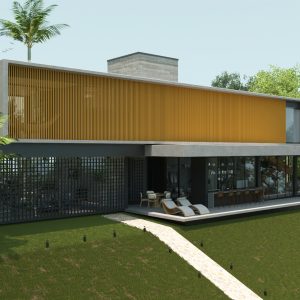 Fachada Posterior. (Ar:Co – Arquitetura Cooperativa).