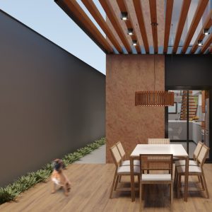 Opção com Espaço Gourmet. (Ar:Co – Arquitetura Cooperativa).