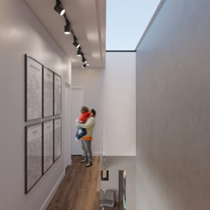 Corredor de Acesso da Área Intima. (Ar:Co – Arquitetura Cooperativa).