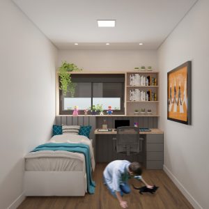 Dormitório 2 – Opção Masculina. (Ar:Co – Arquitetura Cooperativa).