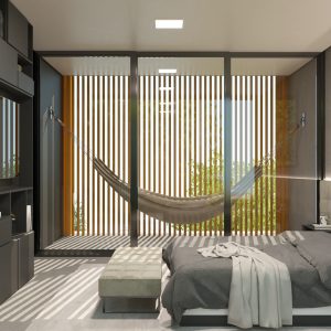 Suíte. (Ar:Co – Arquitetura Cooperativa).