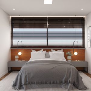 Suíte Principal. (Ar:Co – Arquitetura Cooperativa).