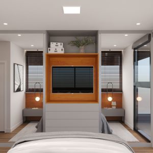 Suíte Principal. (Ar:Co – Arquitetura Cooperativa).