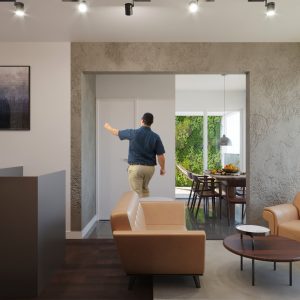 Sala de Estar do Pavimento Superior. (Ar:Co – Arquitetura Cooperativa).