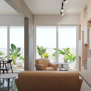 Sala de Estar do Pavimento Superior. (Ar:Co – Arquitetura Cooperativa).