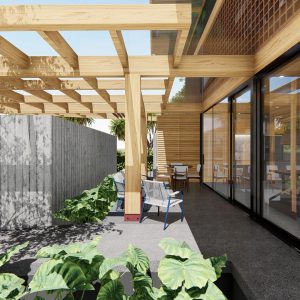 Varanda sul. (Ar:Co – Arquitetura Cooperativa).