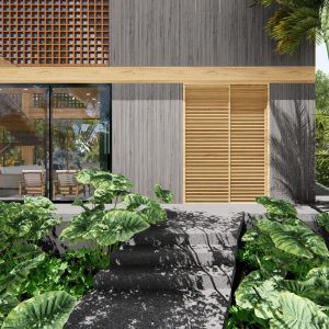 Detalhe da fachada. (Ar:Co – Arquitetura Cooperativa).