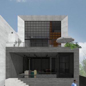 Fachada Posterior. (Ar:Co – Arquitetura Cooperativa).