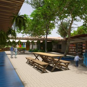 Pátio Descoberto. (Ar:Co-Arquitetura Cooperativa).