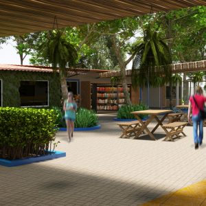 Pátio Descoberto. (Ar:Co-Arquitetura Cooperativa).