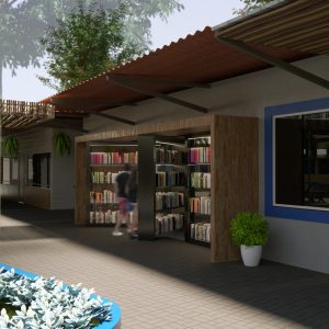 Vista da Biblioteca. (Ar:Co-Arquitetura Cooperativa).