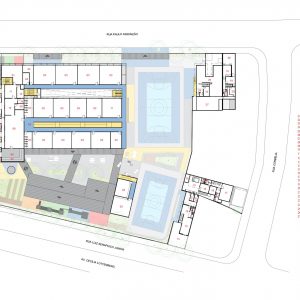 Planta do Primeiro Pavimento. (Ar:Co-Arquitetura Cooperativa).