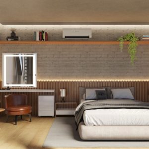 Suíte Principal. (Ar:Co – Arquitetura Cooperativa).