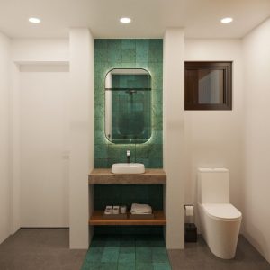 Banheiro Área de Lazer. (Ar:Co – Arquitetura Cooperativa).